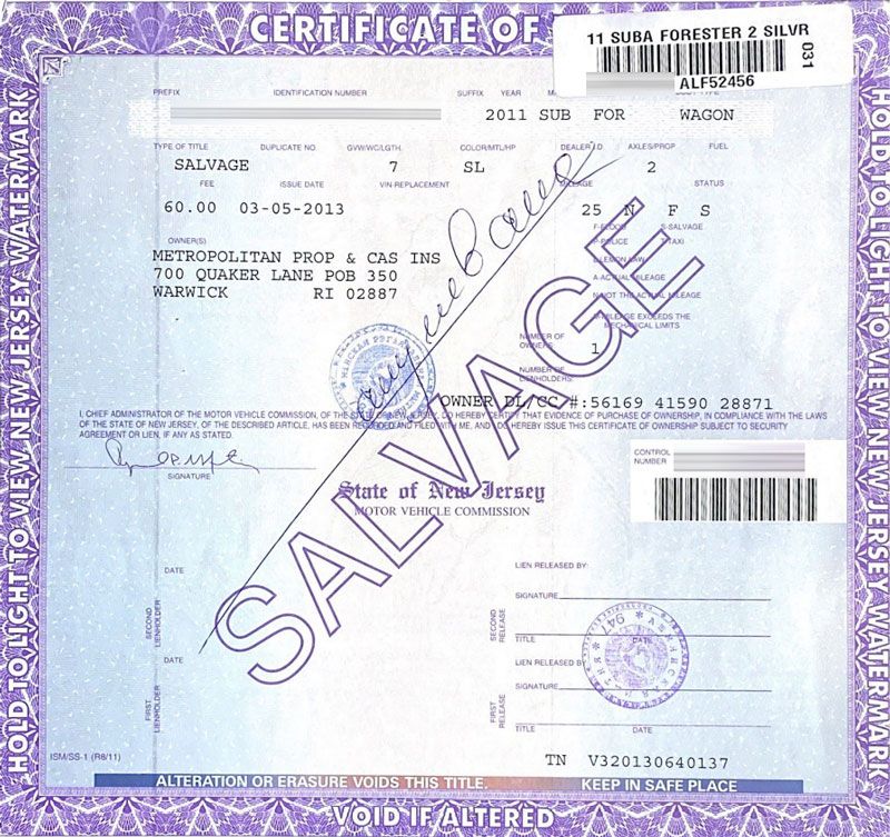 Salvage Title